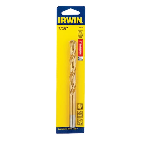 Irwin Irwin 7/16 in. X 5-1/2 in. L High Speed Steel Drill Bit Round Shank 1 pc 1862932